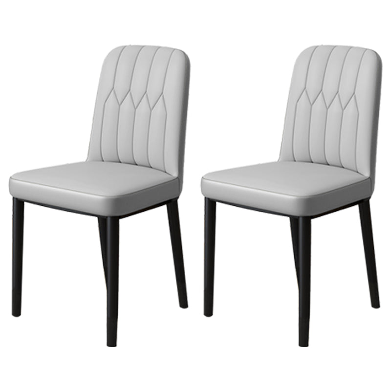 Chaise d'appoint d'intérieur scandinave, chaise de salle à manger rembourrée en métal avec dossier Parsons