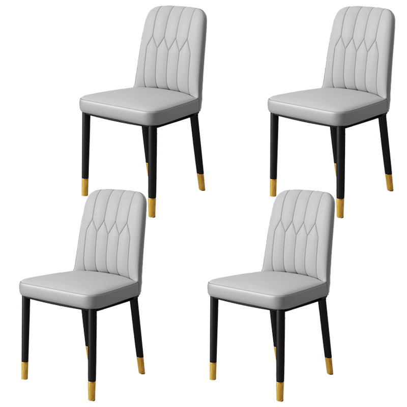 Chaise d'appoint d'intérieur scandinave, chaise de salle à manger rembourrée en métal avec dossier Parsons