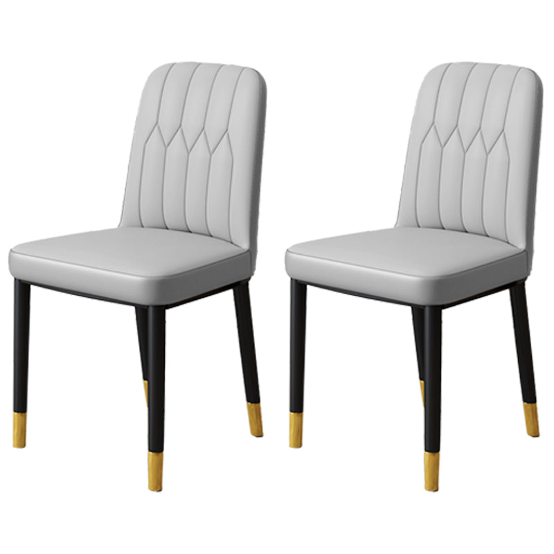 Chaise d'appoint d'intérieur scandinave, chaise de salle à manger rembourrée en métal avec dossier Parsons
