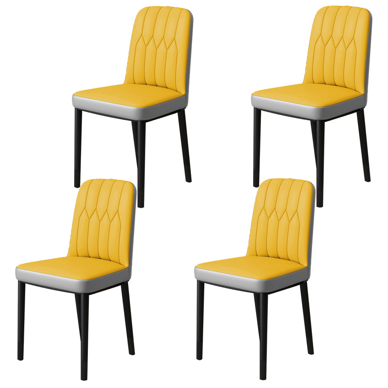 Chaise d'appoint d'intérieur scandinave, chaise de salle à manger rembourrée en métal avec dossier Parsons