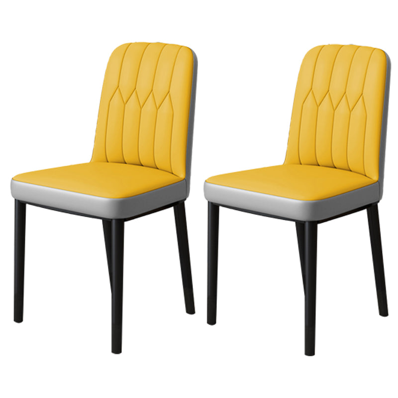 Chaise d'appoint d'intérieur scandinave, chaise de salle à manger rembourrée en métal avec dossier Parsons