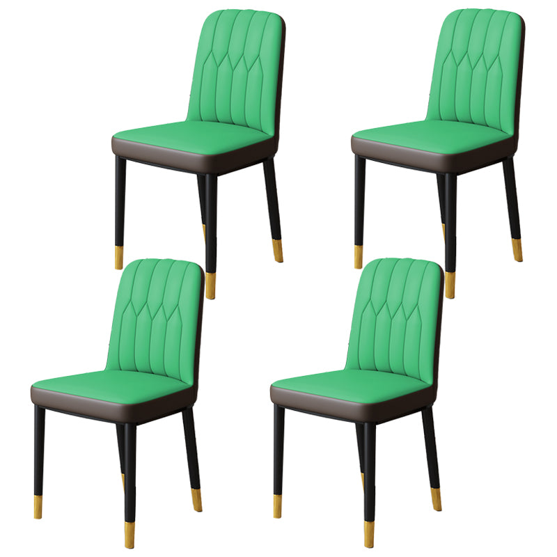 Chaise d'appoint d'intérieur scandinave, chaise de salle à manger rembourrée en métal avec dossier Parsons