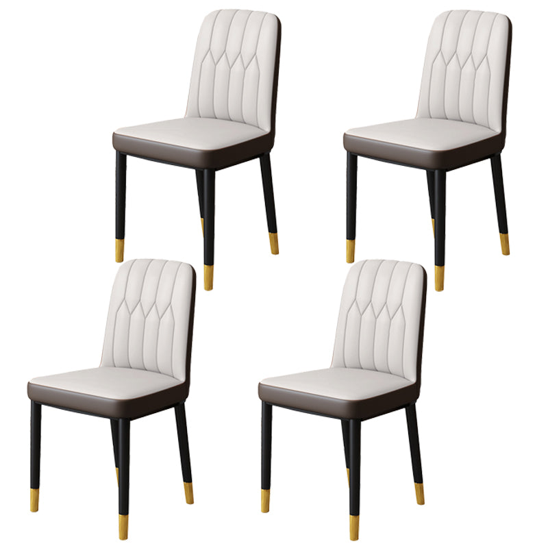 Chaise d'appoint d'intérieur scandinave, chaise de salle à manger rembourrée en métal avec dossier Parsons