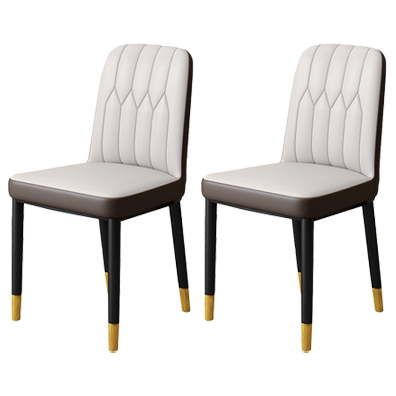Chaise d'appoint d'intérieur scandinave, chaise de salle à manger rembourrée en métal avec dossier Parsons