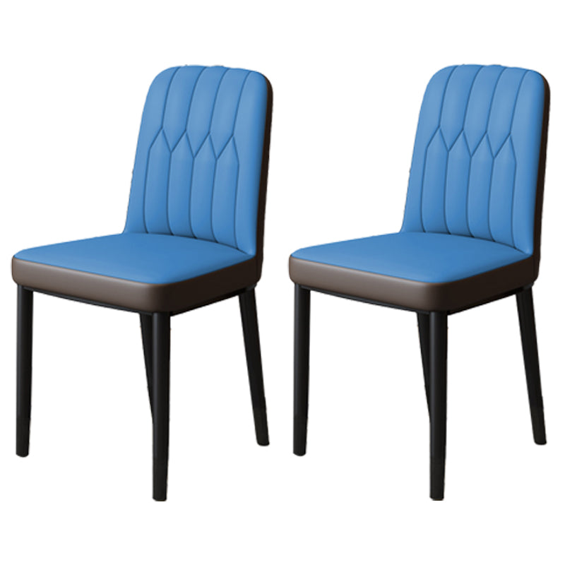 Chaise d'appoint d'intérieur scandinave, chaise de salle à manger rembourrée en métal avec dossier Parsons