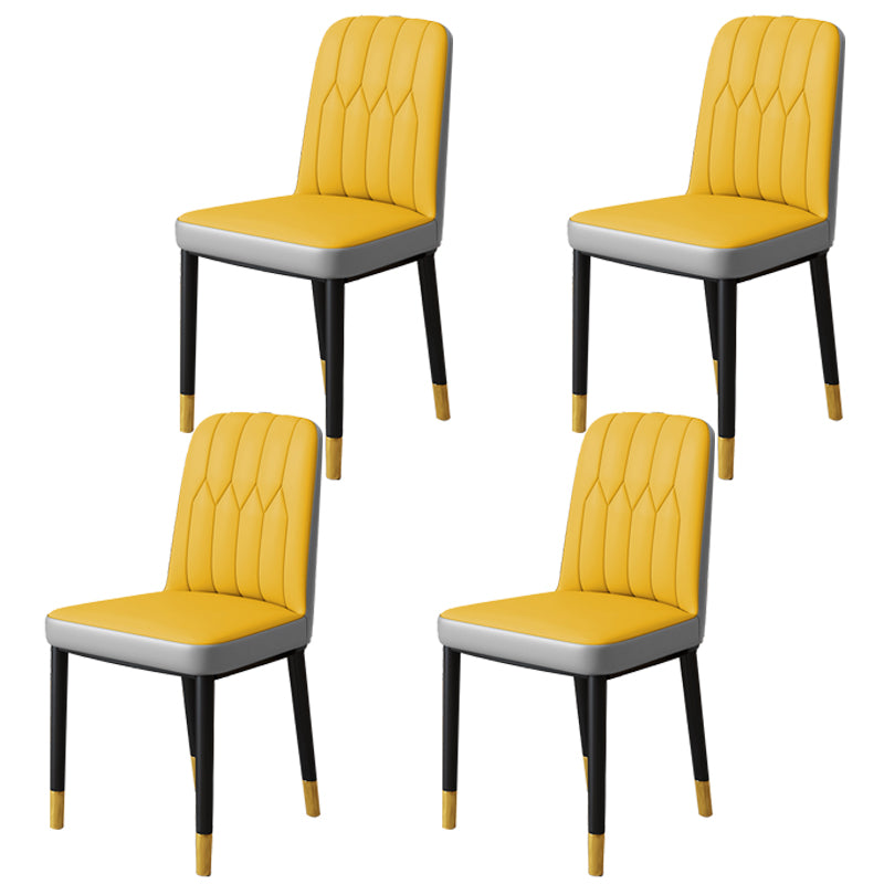 Chaise d'appoint d'intérieur scandinave, chaise de salle à manger rembourrée en métal avec dossier Parsons