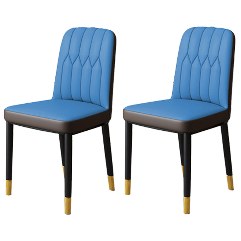 Chaise d'appoint d'intérieur scandinave, chaise de salle à manger rembourrée en métal avec dossier Parsons