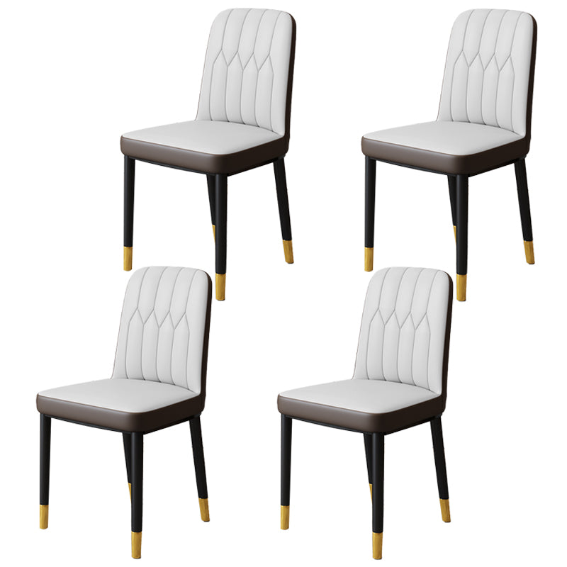 Chaise d'appoint d'intérieur scandinave, chaise de salle à manger rembourrée en métal avec dossier Parsons