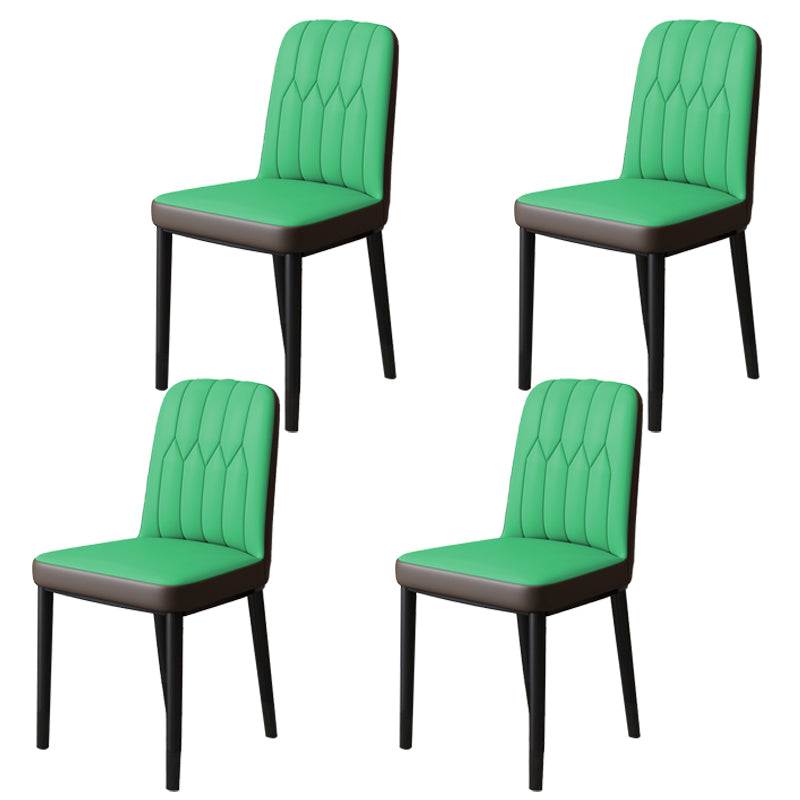 Chaise d'appoint d'intérieur scandinave, chaise de salle à manger rembourrée en métal avec dossier Parsons