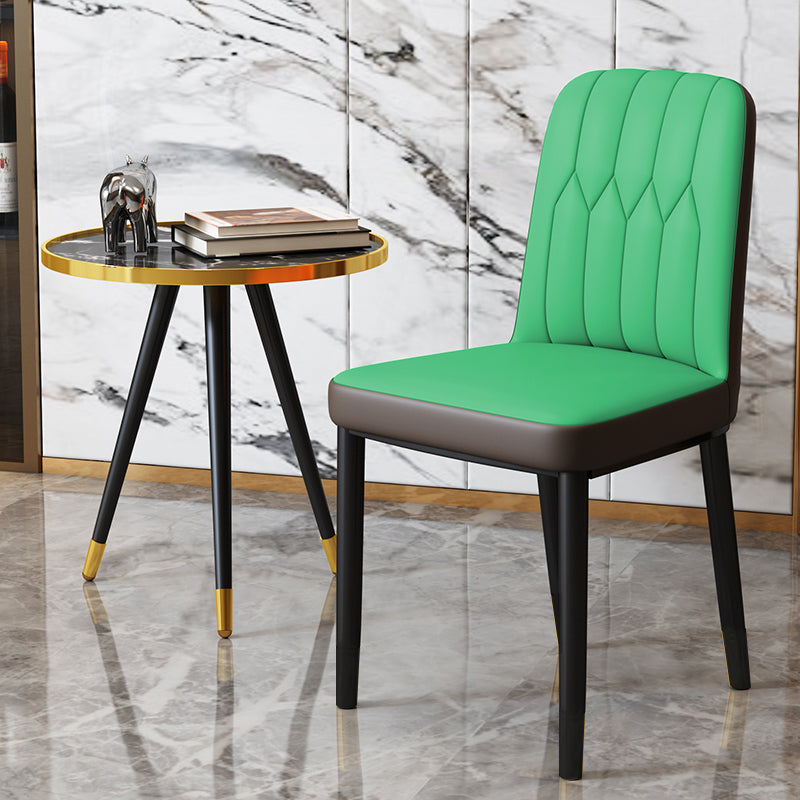 Chaise d'appoint d'intérieur scandinave, chaise de salle à manger rembourrée en métal avec dossier Parsons