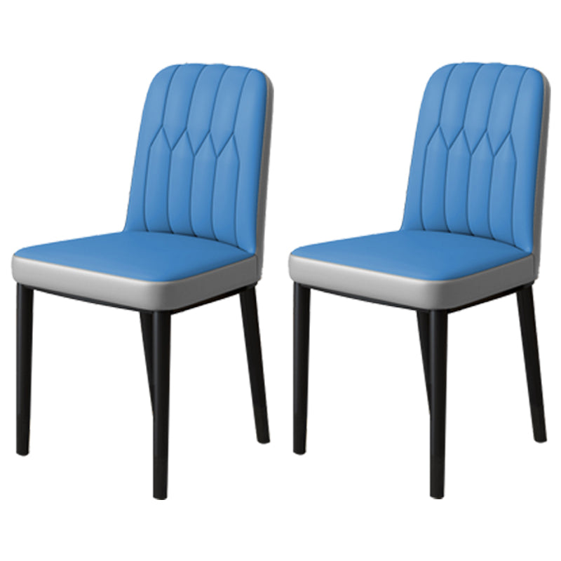 Chaise d'appoint d'intérieur scandinave, chaise de salle à manger rembourrée en métal avec dossier Parsons