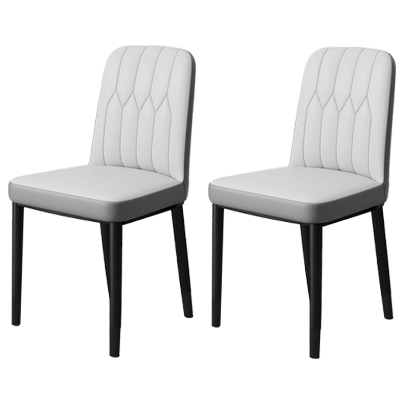 Chaise d'appoint d'intérieur scandinave, chaise de salle à manger rembourrée en métal avec dossier Parsons