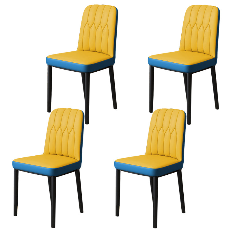 Chaise d'appoint d'intérieur scandinave, chaise de salle à manger rembourrée en métal avec dossier Parsons