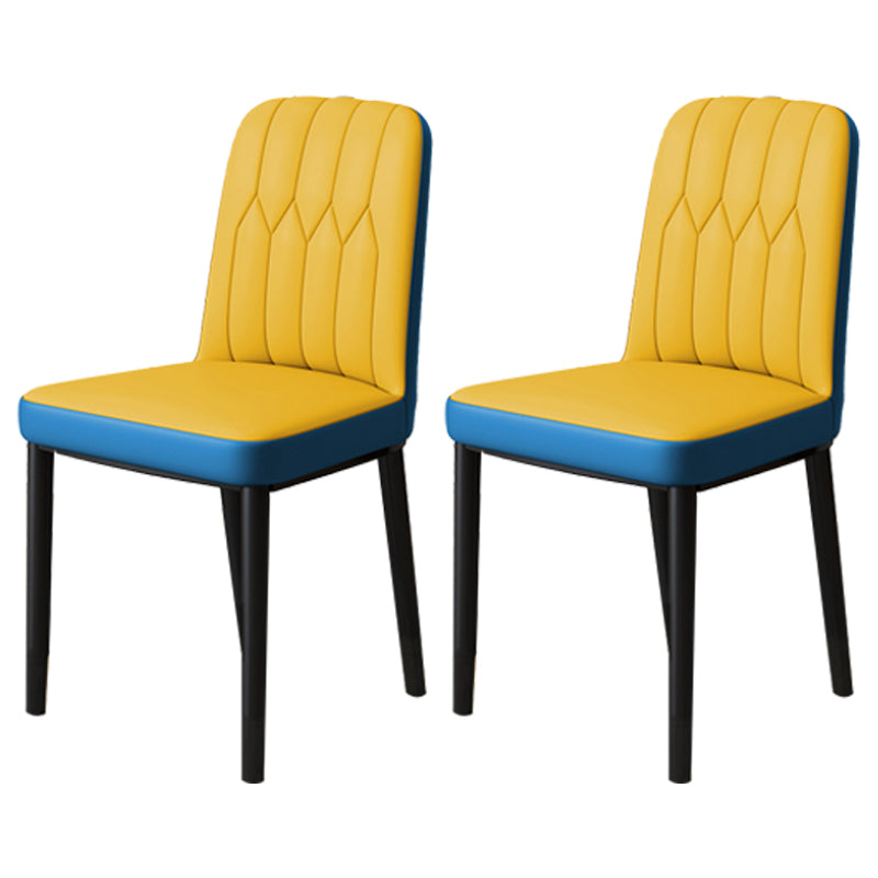 Chaise d'appoint d'intérieur scandinave, chaise de salle à manger rembourrée en métal avec dossier Parsons
