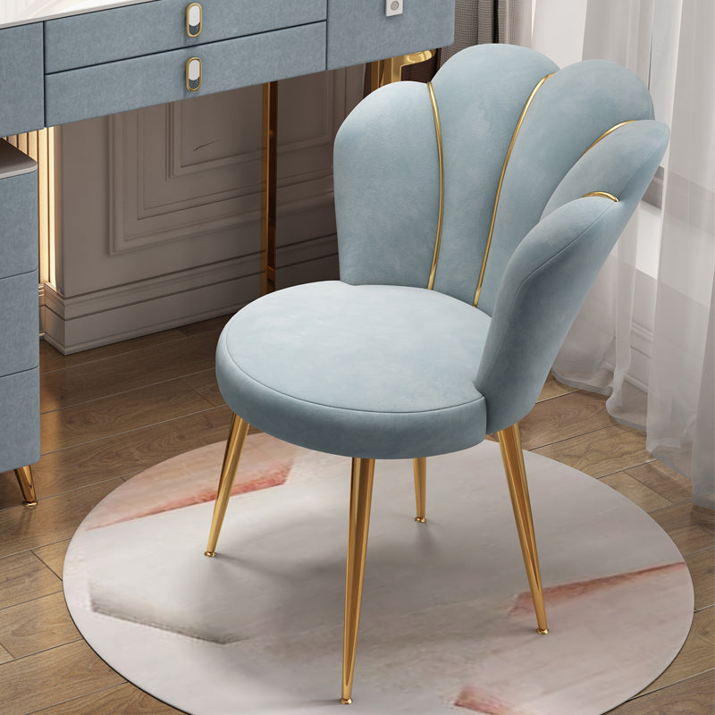 Chaise de salle à manger sans bras en velours de style scandinave, chaise de salle à manger simple à dossier solide