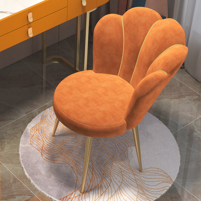 Chaise de salle à manger sans bras en velours de style scandinave, chaise de salle à manger simple à dossier solide