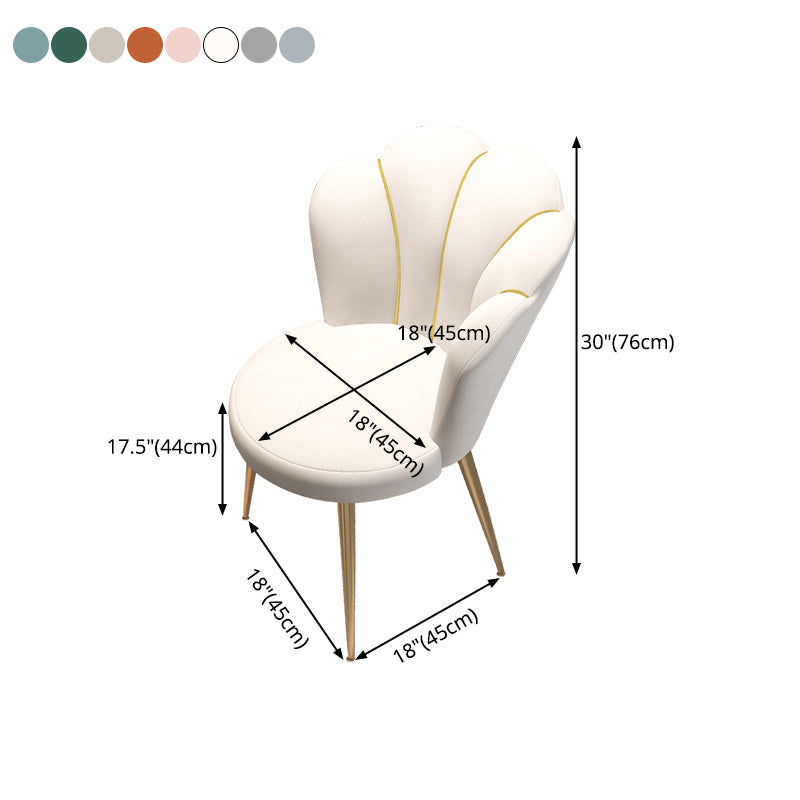 Chaise de salle à manger sans bras en velours de style scandinave, chaise de salle à manger simple à dossier solide