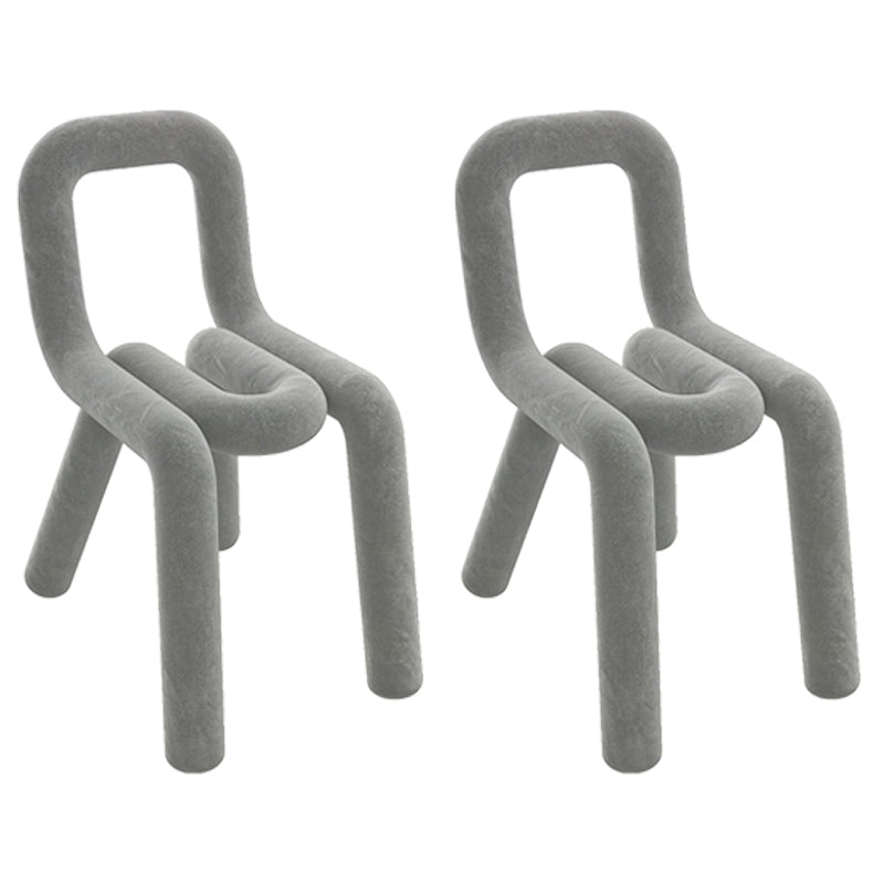 Silla de terciopelo de estilo contemporáneo establecido sillas de cocina de comedor al lado de la espalda