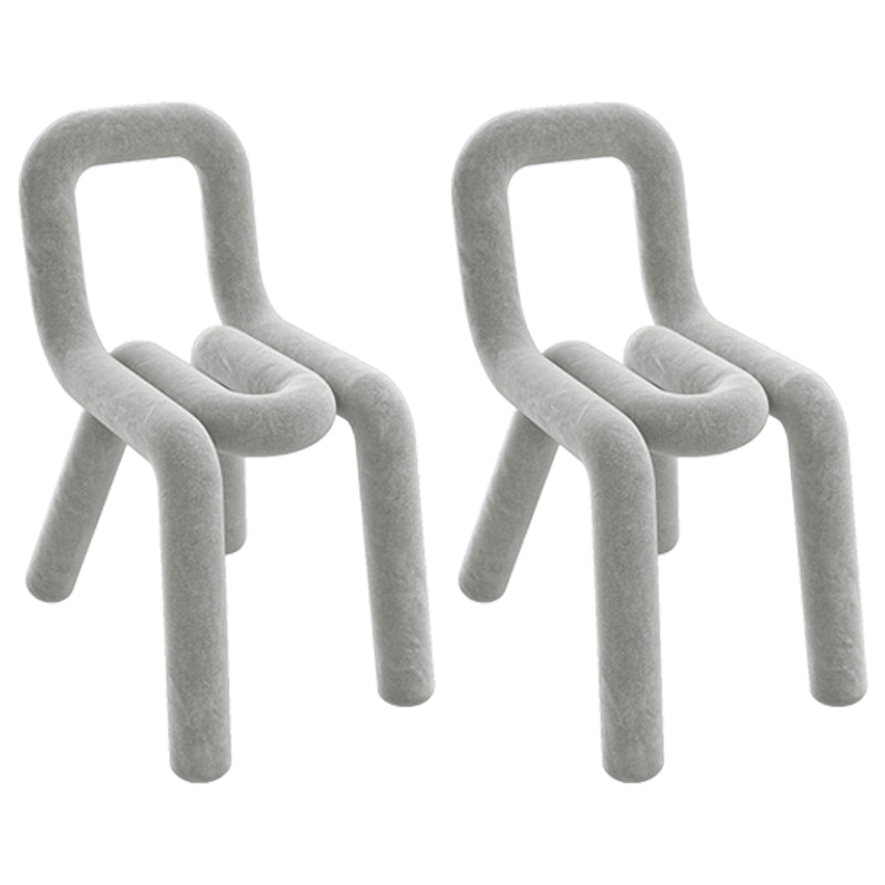 Silla de terciopelo de estilo contemporáneo establecido sillas de cocina de comedor al lado de la espalda