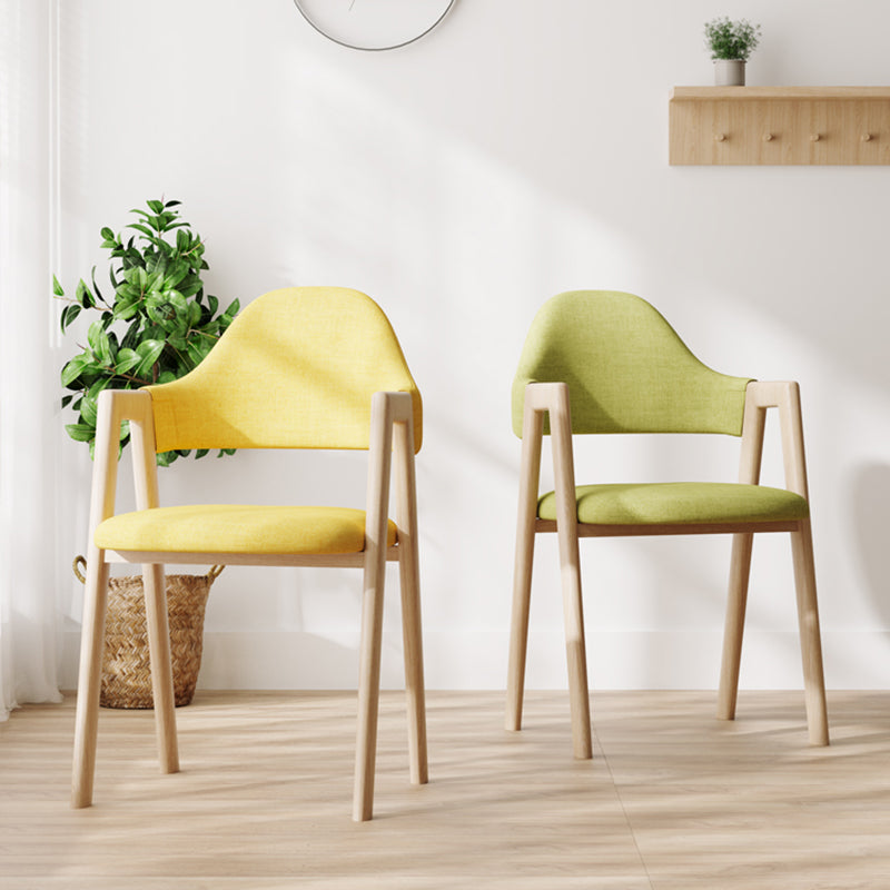 Sillas de comedor modernas Sillón tapizado con respaldo abierto con patas de metal
