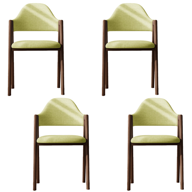 Sillas de comedor modernas Sillón tapizado con respaldo abierto con patas de metal