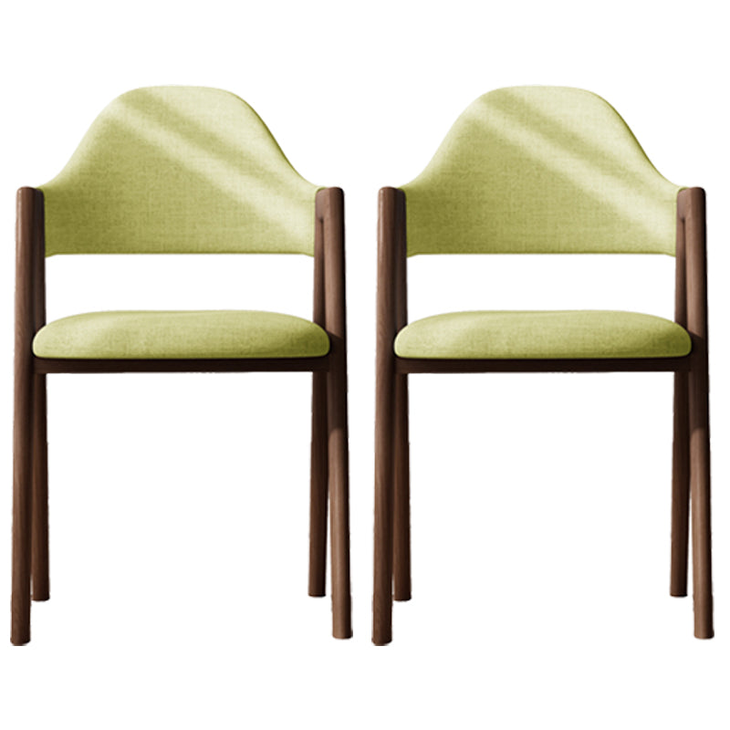 Sillas de comedor modernas Sillón tapizado con respaldo abierto con patas de metal