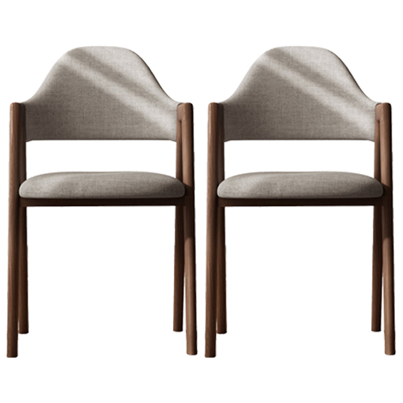 Sillas de comedor modernas Sillón tapizado con respaldo abierto con patas de metal