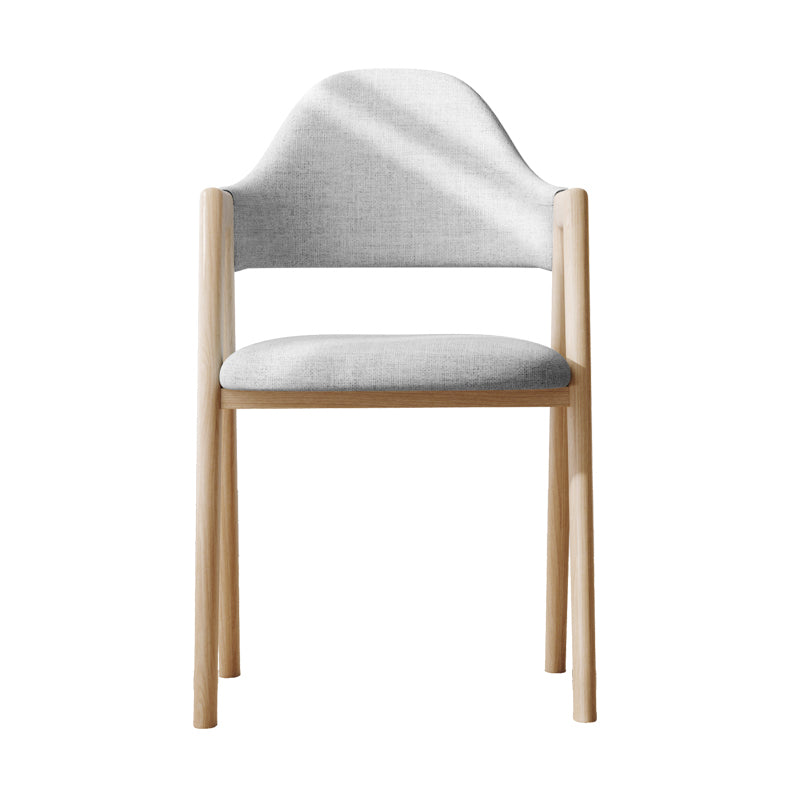 Sillas de comedor modernas Sillón tapizado con respaldo abierto con patas de metal