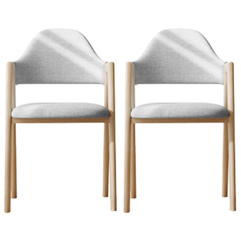 Sillas de comedor modernas Sillón tapizado con respaldo abierto con patas de metal