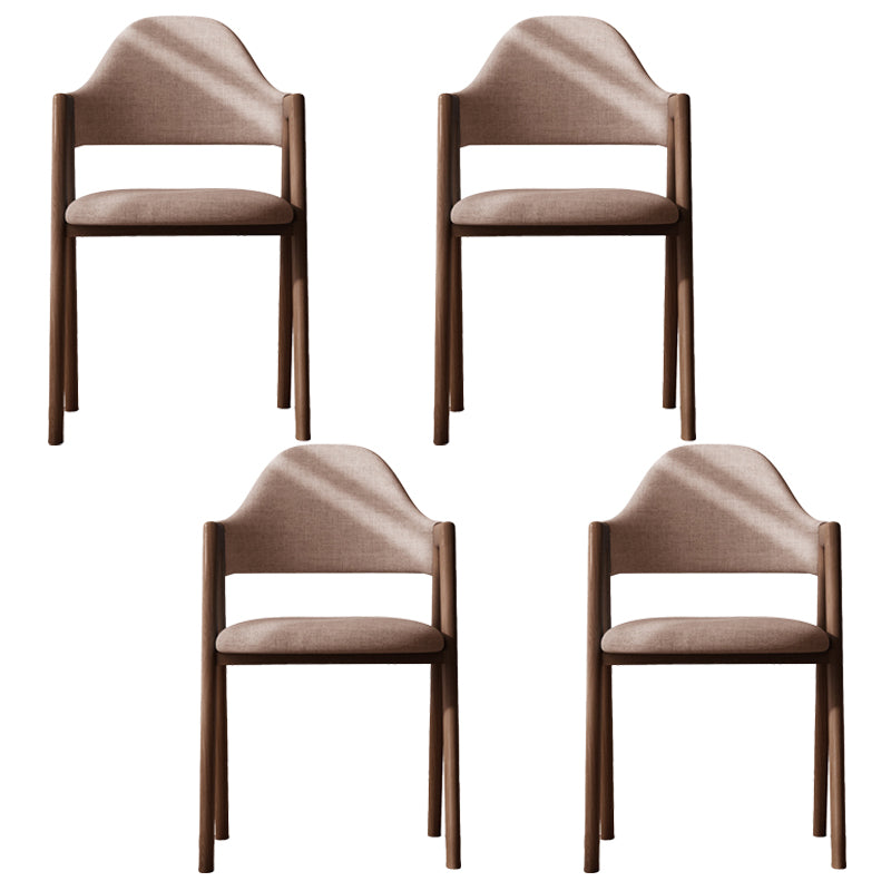 Sillas de comedor modernas Sillón tapizado con respaldo abierto con patas de metal