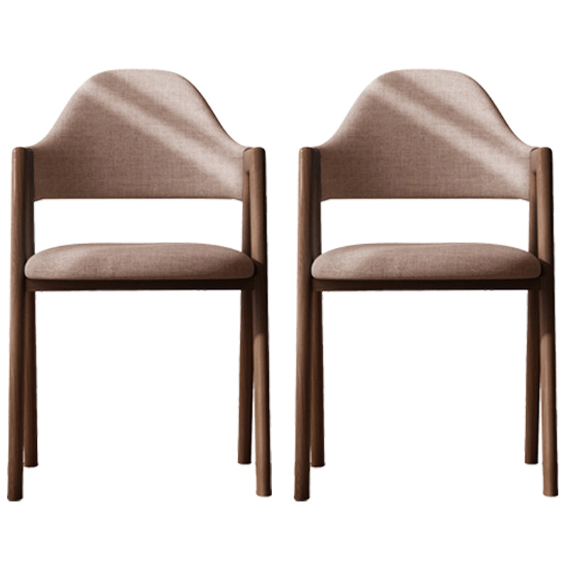 Sillas de comedor modernas Sillón tapizado con respaldo abierto con patas de metal