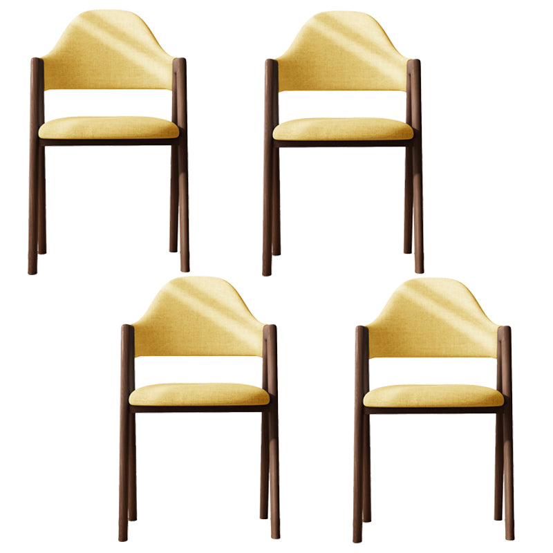 Sillas de comedor modernas Sillón tapizado con respaldo abierto con patas de metal
