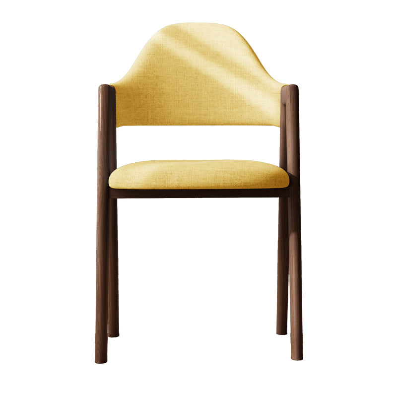 Sillas de comedor modernas Sillón tapizado con respaldo abierto con patas de metal