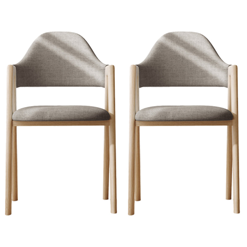 Sillas de comedor modernas Sillón tapizado con respaldo abierto con patas de metal