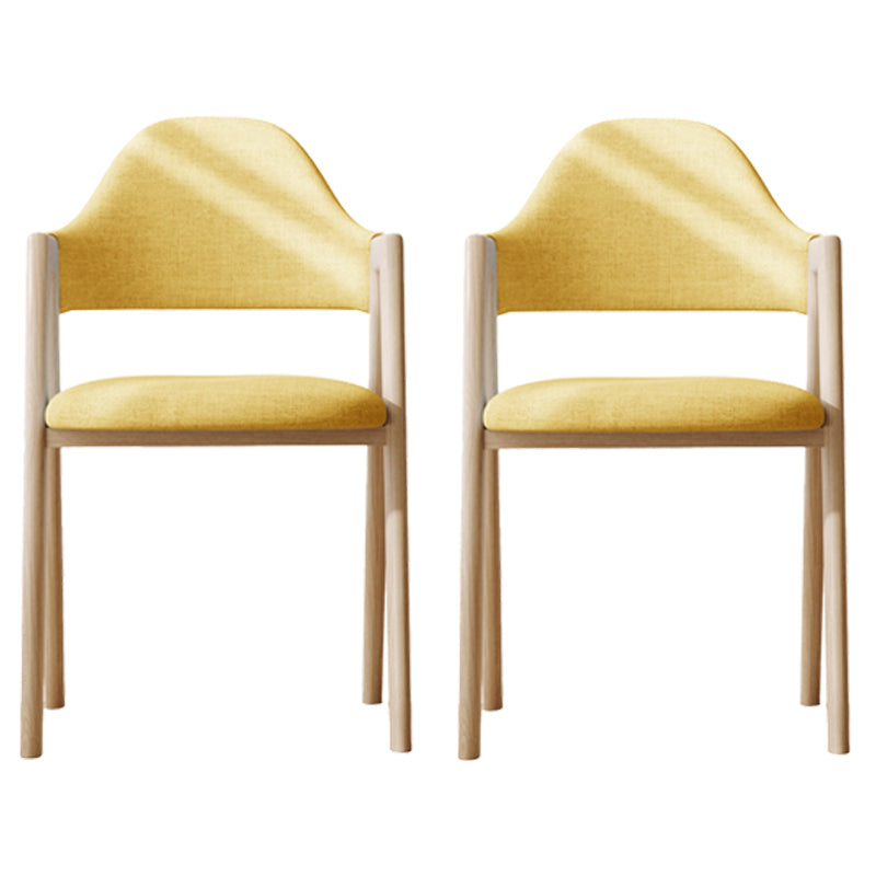 Sillas de comedor modernas Sillón tapizado con respaldo abierto con patas de metal