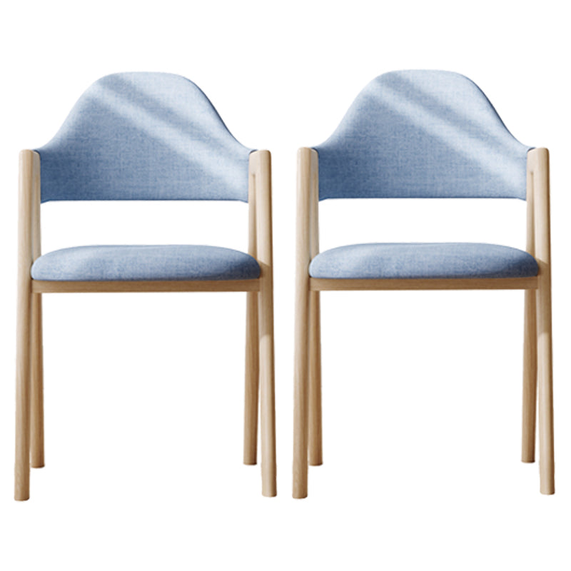 Sillas de comedor modernas Sillón tapizado con respaldo abierto con patas de metal