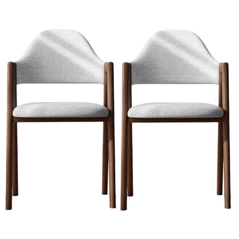 Sillas de comedor modernas Sillón tapizado con respaldo abierto con patas de metal