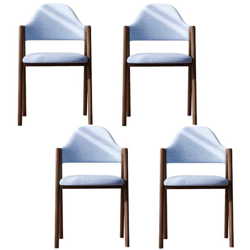 Sillas de comedor modernas Sillón tapizado con respaldo abierto con patas de metal
