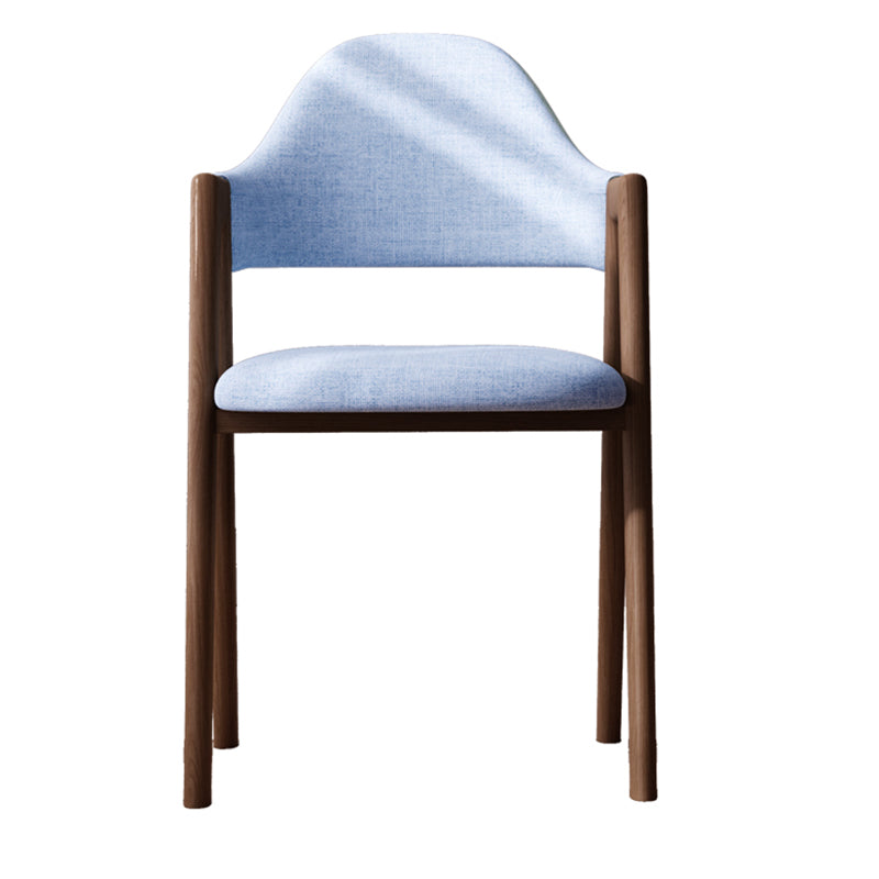 Sillas de comedor modernas Sillón tapizado con respaldo abierto con patas de metal