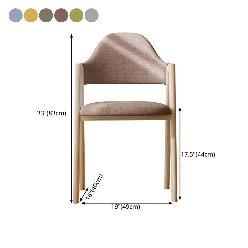 Sillas de comedor modernas Sillón tapizado con respaldo abierto con patas de metal