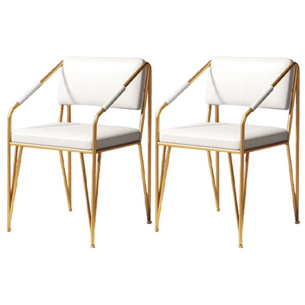 Chaises en métal de style scandinave Chaise d'appoint de cuisine à dossier ouvert (Ensemble de 2)