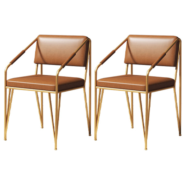Chaises en métal de style scandinave Chaise d'appoint de cuisine à dossier ouvert (Ensemble de 2)