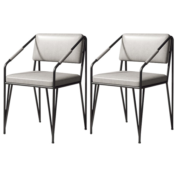 Sillas de metal de estilo escandinavo Silla auxiliar de cocina con respaldo abierto (juego de 2)