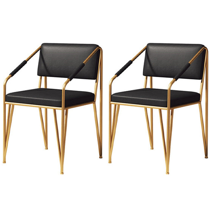 Sillas de metal de estilo escandinavo Silla auxiliar de cocina con respaldo abierto (juego de 2)