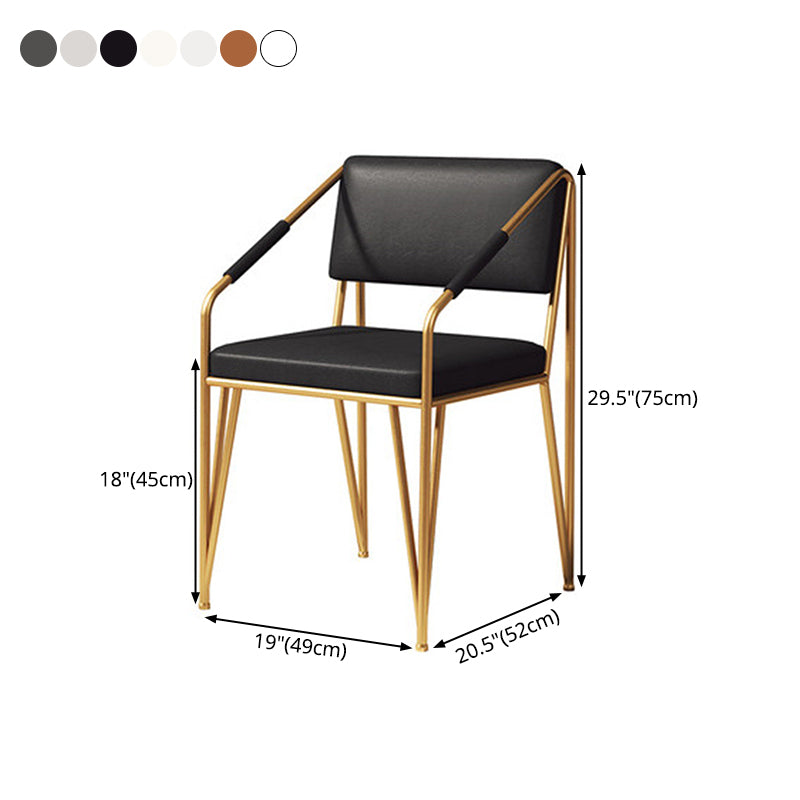 Sillas de metal de estilo escandinavo Silla auxiliar de cocina con respaldo abierto (juego de 2)