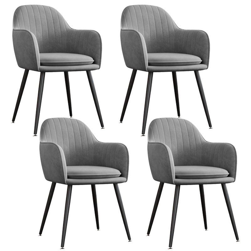 Sillón tapizado de terciopelo para comedor, sillón con respaldo sólido y patas de metal