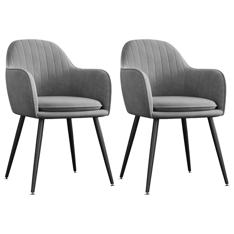 Sillón tapizado de terciopelo para comedor, sillón con respaldo sólido y patas de metal