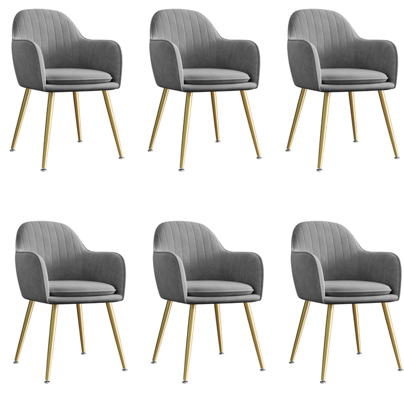 Sillón tapizado de terciopelo para comedor, sillón con respaldo sólido y patas de metal