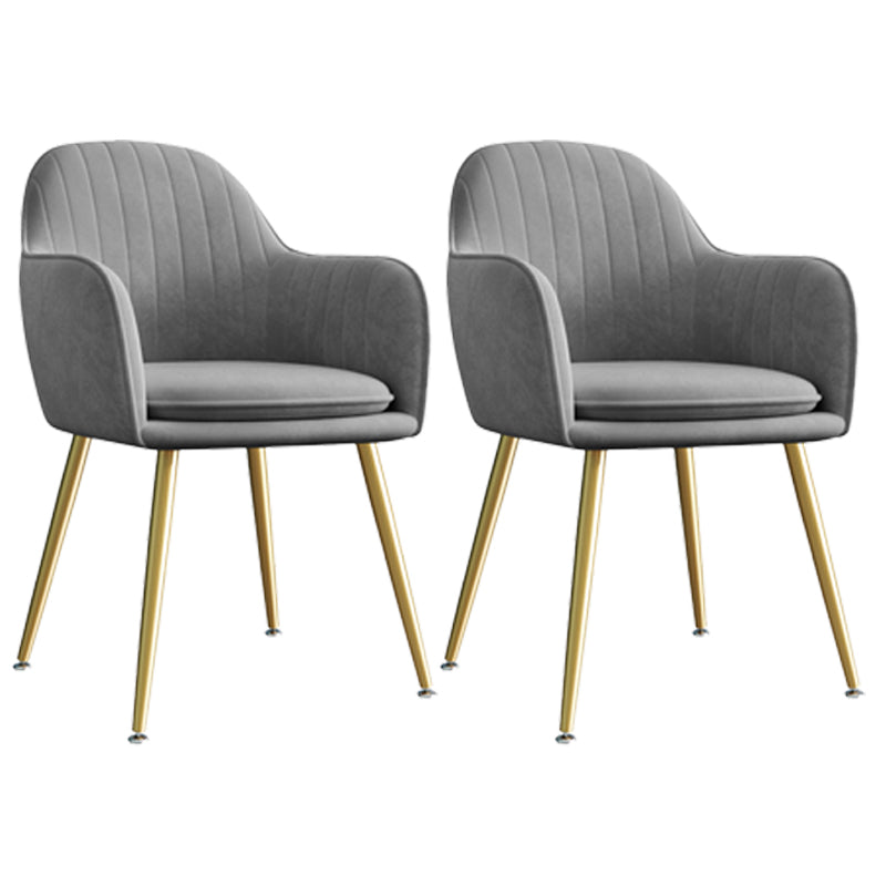 Fauteuil de salle à manger rembourré en velours, fauteuil à dossier solide avec pieds en métal