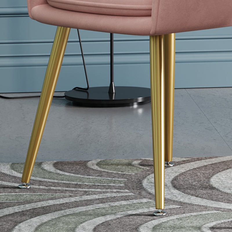 Sillón tapizado de terciopelo para comedor, sillón con respaldo sólido y patas de metal
